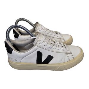 VEJA Women's Campo Chromefree White Black Low Top Sneakers US 6